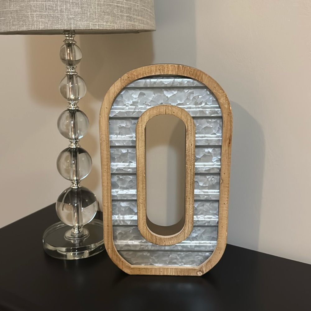 Wood/Metal 14” Letter O